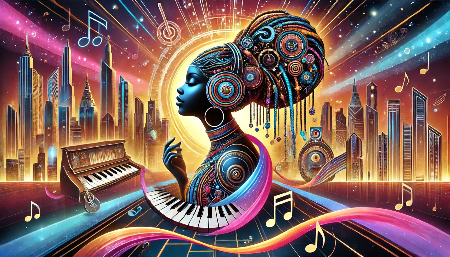 The Composer, a digital creation by Cynthia Bluford Mejia